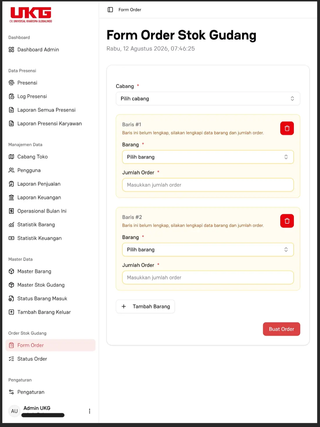 UKG System user permissions and role configuration interface